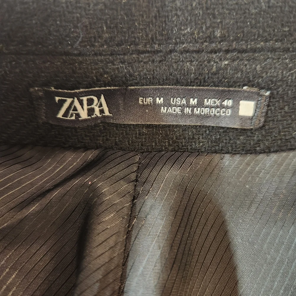NEW Zara Women's Black Wool Blend Coat Size M Classic Preppy Formal Warm Elegant